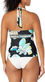 img 2 attached to 👙 Trina Turk Women's V-Neck Halter Tankini Swim Top