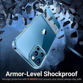 img 2 attached to 🌙 TORRAS MoonClimber iPhone 12 Pro Case: 3 Stand Ways, 12X Armor-Level Protection, Adjustable Metal Kickstand, Shockproof Slim Transparent Stand Cases 6.1 inch - Clear