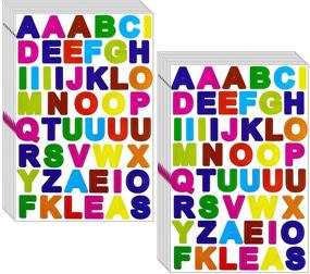 img 4 attached to 🔤 Jamegio Colorful Alphabet Sticker Pack: 20 Sheets of Self-Adhesive Letter Stickers
