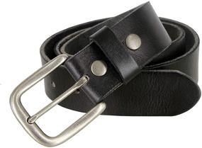 img 2 attached to 👔 Refined Style: Grain Leather Casual Brass Buckle Belts for Men's Accessories