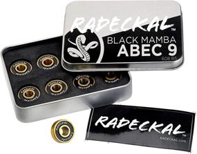 img 3 attached to RADECKAL Black Mamba ABEC 9 Skateboard Bearings: High Precision, Long Lasting & Pre-Lubricated for Skateboards, Longboards, Cruisers - 608 RS with Built-in Spacers