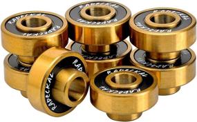 img 2 attached to RADECKAL Black Mamba ABEC 9 Skateboard Bearings: High Precision, Long Lasting & Pre-Lubricated for Skateboards, Longboards, Cruisers - 608 RS with Built-in Spacers