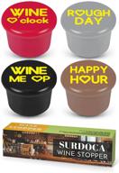 🍷 hilarious silicone wine bottle stoppers - surdoca's 4 reusable cute cork rubber caps for unique white elephant gifts - under $10! логотип