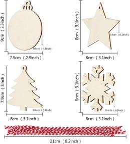 img 3 attached to OurWarm Christmas Wooden Ornaments Unfinished, Crafts 4 Style for Kids, Pre-drilled Natural Wood Slices for DIY Christmas Ornaments, 40pcs (with 4 Colored Pens)