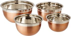 img 4 attached to 🥣 Premium ExcelSteel Copper Tone Stainless Steel Mixing Bowls (Set of 4): Ideal for Every Kitchen Task!