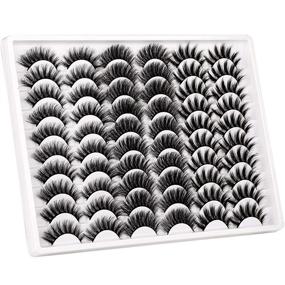 img 4 attached to 💖 Mavphnee Faux Mink Eyelashes Pack - 30 Pairs of Natural Look 3D Long False Lashes - Dramatic Thick & Fluffy Eye Lashes - Reusable & Wholesale