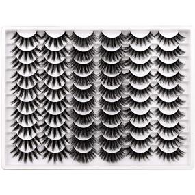 img 2 attached to 💖 Mavphnee Faux Mink Eyelashes Pack - 30 Pairs of Natural Look 3D Long False Lashes - Dramatic Thick & Fluffy Eye Lashes - Reusable & Wholesale