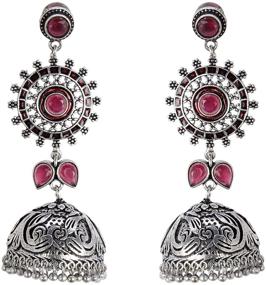 img 4 attached to Crunchy Fashion Bollywood Traditional Oxidised Girls' Jewelry