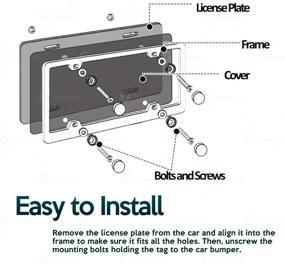 img 1 attached to 🚗 Защита номерного знака Zone Tech Clear Smoked неразрушимая комбинация - комплект из 2 штук защитных/защитных пленок для номерного знака с рамками