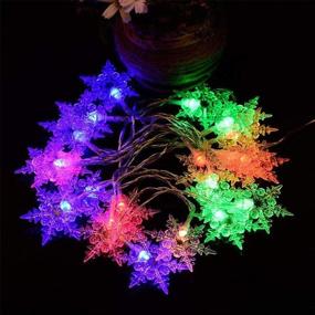 img 3 attached to 🎄 Lainin 12ft/3.5M USB Powered Snowflake Curtain Night Light - 8 Modes Icicle Fairy String Light, Ideal for Christmas Wedding Holiday Party Decor - Multi Color