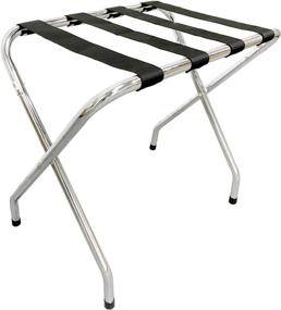 img 1 attached to 🧳 USTECH Chrome Luggage Rack Suitcase Stand: Space-saving Foldable Design, Sturdy Metal Construction