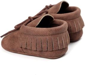 img 2 attached to Meckior First Walkers - Unisex Baby Moccasins Soft Sole Tassels Prewalker Anti-Slip Loafer Shoes for Boys and Girls