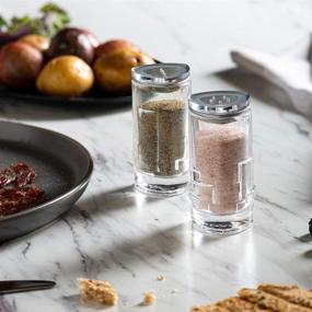 img 1 attached to JoyJolt Salt Pepper Shakers - 2Oz Set of 2 Premium Quality Glass 🧂 - Elegant Triangle Design - Non-BPA, Dishwasher Safe - Perfect for Home, Restaurant, Hotel