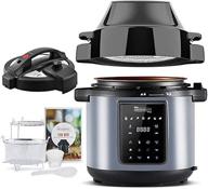 🍲 6 quart michelangelo pressure cooker air fryer combo - all-in-1 with two detachable lids for pressure cooker, pressure fryer, air fryer, rice, slow cooker, steamer & warmer логотип