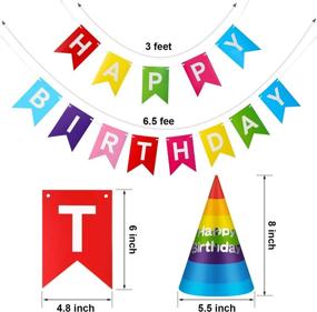 img 3 attached to 🌈 Colorful Rainbow Birthday Party Hats Set with Happy Birthday Banner - Perfect Decoration for Adult and Kids Birthday Parties, Set of 20