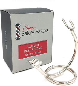 img 4 attached to 🪒 Premium Curved Chrome Razor Stand - Perfect Fit for Safety Razors with 80mm+ Handle Lengths