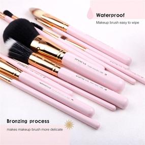 img 3 attached to 💄 Zoreya Makeup Brush Set 12pcs: Pink Synthetic Brushes Travel Set with Holder & Organizer - Foundation, Powder, Contour, Blush, Eye Brushes - Bonus Makeup Sponge