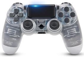 img 3 attached to 🎮 PS4/ Slim/Pro Wireless Game Controller – Dual Vibration, 6-axis Gyro Sensor, Audio Function (Transparent White)