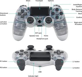 img 1 attached to 🎮 PS4/ Slim/Pro Wireless Game Controller – Dual Vibration, 6-axis Gyro Sensor, Audio Function (Transparent White)