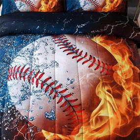 img 1 attached to 🌙 Cozy Night Baseball Bedding Set for Kids - Home Store