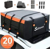 sailnovo waterproof rooftop cargo carrier pro: 20 cubic feet heavy duty roof top 🌧️ luggage storage bag with 10 reinforced straps - ideal for car, truck, suv with/without rack logo