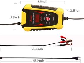 img 2 attached to 🔋 KATBO 6Amp Auto-Voltage Detection Battery Charger Maintainer with LCD Display - 6V 12V Lead Acid Battery Float Charger for Motorcycle Car Boat Marine Lawn Mower ATV Toy Car (Yellow)