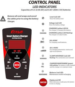 img 1 attached to 🔋 KATBO 6Amp Auto-Voltage Detection Battery Charger Maintainer with LCD Display - 6V 12V Lead Acid Battery Float Charger for Motorcycle Car Boat Marine Lawn Mower ATV Toy Car (Yellow)