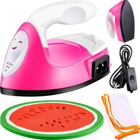img 4 attached to 🌹 Portable Mini Heat Press Machine with Accessories - Ideal for T-Shirts, Shoes, Bags (Rose Red)