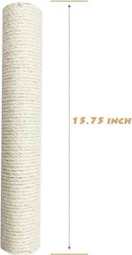 img 1 attached to Treasborn Natural White Sisal Spare Scratching Post: Refill & Refurbish Your Large Cat Tree Safely