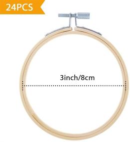 img 3 attached to 🧵 Caydo 24-Piece 3-Inch Embroidery Hoops: Bamboo Cross Stitch Hoops Ring Bulk Wholesale for Embroidery and Cross Stitch Projects