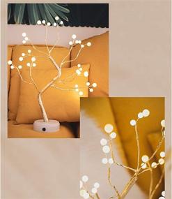 img 3 attached to 🌳 MYSNKU DIY LED Desk Tree Lamp, 36 Pearl LED lights for Home, Bedroom, Indoor, Wedding Party Decoration - Touch Switch, Battery Powered or USB Adapter - Nordic Design