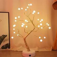 🌳 mysnku diy led desk tree lamp, 36 pearl led lights for home, bedroom, indoor, wedding party decoration - touch switch, battery powered or usb adapter - nordic design логотип