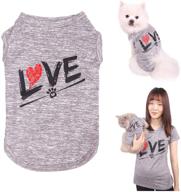 caisang dog shirt: love puppy t-shirt for dogs, match with owner's sweatshirt - stylish pet clothes for small medium large dogs and cats логотип