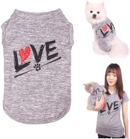 img 4 attached to Caisang Dog Shirt: Love Puppy T-Shirt for Dogs, Match with Owner's Sweatshirt - Stylish Pet Clothes for Small Medium Large Dogs and Cats