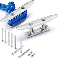 ⚓ zomchain open base boat cleat - 316 stainless steel dock cleat for mooring with installation accessories screws логотип