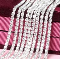 honbay 10-yard silver color crystal rhinestone close chain trim sewing craft, 2.5mm clear logo