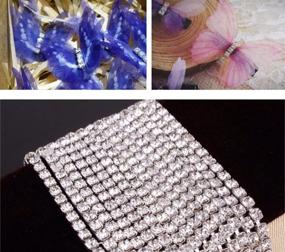 img 3 attached to Honbay 10-Yard Silver Color Crystal Rhinestone Close Chain Trim Sewing Craft, 2.5mm Clear