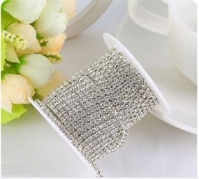 img 2 attached to Honbay 10-Yard Silver Color Crystal Rhinestone Close Chain Trim Sewing Craft, 2.5mm Clear