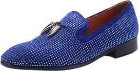 img 4 attached to ELANROMAN Loafers Hip Hop Houndstooth Handmade Men's Shoes for Loafers & Slip-Ons