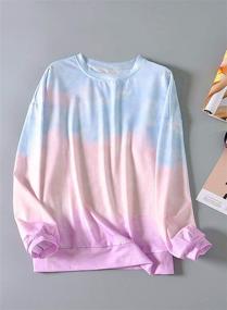 img 2 attached to 👚 Eytino Colorblock Tie Dye Long Sleeve Women's Sweatshirt - Printed Pullover Tops (Sizes S-2XL)