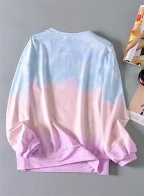 img 1 attached to 👚 Eytino Colorblock Tie Dye Long Sleeve Women's Sweatshirt - Printed Pullover Tops (Sizes S-2XL)