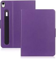 📱 fyy new ipad pro 12.9" 3rd generation case 2018 - luxury cowhide genuine leather handcrafted case with pencil holder - purple logo