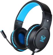 🎧 blue-black gaming headset - bass surround, noise cancelling, flexible mic - 3.5mm wired adjustable over-ear headphones for nintendo switch, xbox one, ps4, ps5, laptop, pc, ipad, smartphones logo