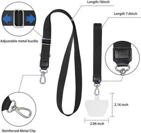 img 2 attached to SHANSHUI Phone Lanyard: Universal Cell Phone Neck/Wrist Strap Tether for All Smartphones - Black with Durable Pads