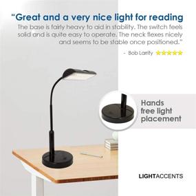 img 2 attached to Battery-Operated LED Desk Lamp by LIGHTACCENTS - Cordless, Portable Office Desk Lamp - Super Bright Table Lamp with Adjustable Metal Neck - Desk Decor Lamp for Home Office (Black)