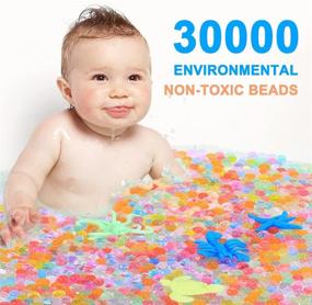 img 1 attached to 🌊 Enhance Early Skill Development with MAGICLUB 70000Pcs Water Beads Sensory Toys Kit – Non-Toxic Water Gel Beads, Ocean Animals, Dinosaur Eggs, Balloons, Tweezers & Tools!