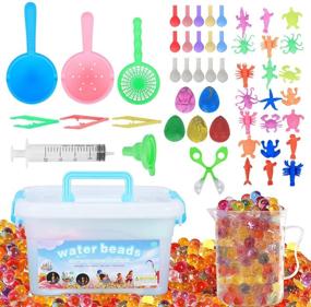 img 4 attached to 🌊 Enhance Early Skill Development with MAGICLUB 70000Pcs Water Beads Sensory Toys Kit – Non-Toxic Water Gel Beads, Ocean Animals, Dinosaur Eggs, Balloons, Tweezers & Tools!