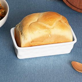 img 1 attached to Ceramics Nonstick Baking Bread Loaf Pan, 8.5 x 4.6 Inch (White) - Easy Release and Superior Heat Distribution