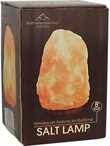 img 1 attached to 🌟 Pure Himalayan Salt Works Pink Crystal Salt Lamp - 100% Natural Himalayan Salt with Wooden Base - 8" Height, 9-13.5 Lbs - Includes 15W Bulb and 6-Foot Cord - On/Off Switch