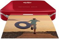🖨️ hp sprocket plus instant photo printer - print 30% bigger photos on 2.3x3.4 sticky-backed paper, red (2fr87a) - compact logo